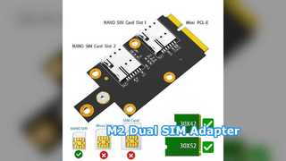 M2 to Mini PCIe Adapter Dual SIM WWAN